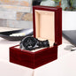 To My Son Customized Black Chronograph Watch