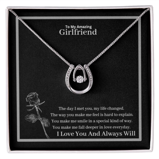 To My Amazing Girlfriend Lucky In Love Necklace
