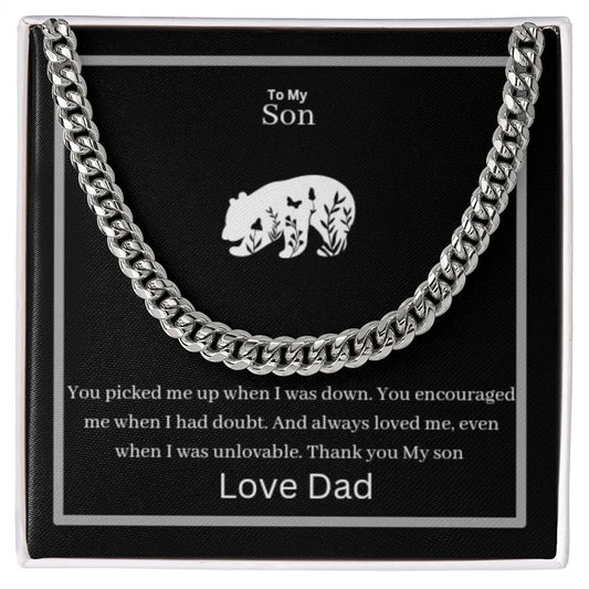 To My Son Cuban Link Chain (Oreo + Lux Box + Length Extension)