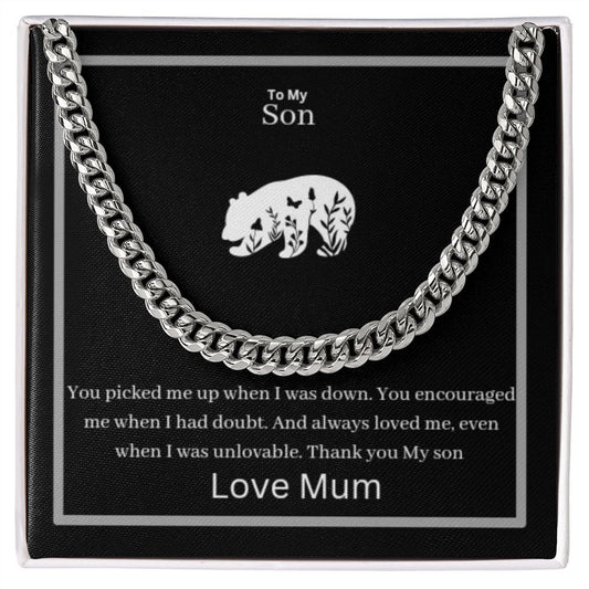 To My Son Cuban Link Chain (Oreo + Lux Box + Length Extension)