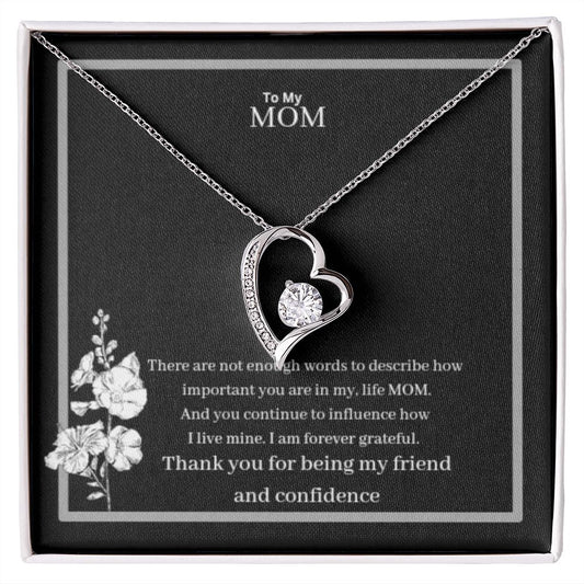 To My Mom Forever Love Necklace With On Demand Message Card